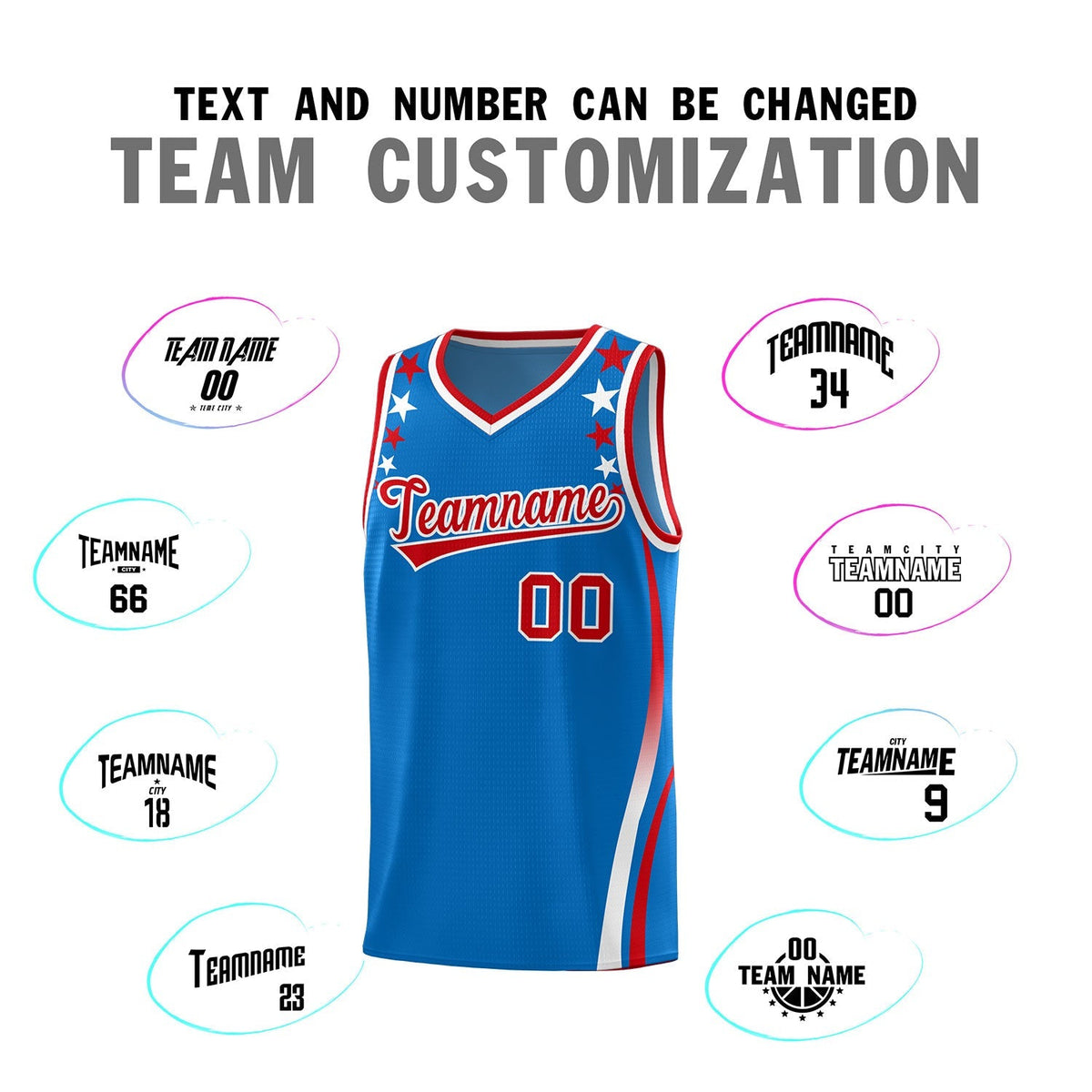 Custom Royal Shoulders Star Pattern Side Color Block Sports Uniform Basketball Jersey|KXKSHOP