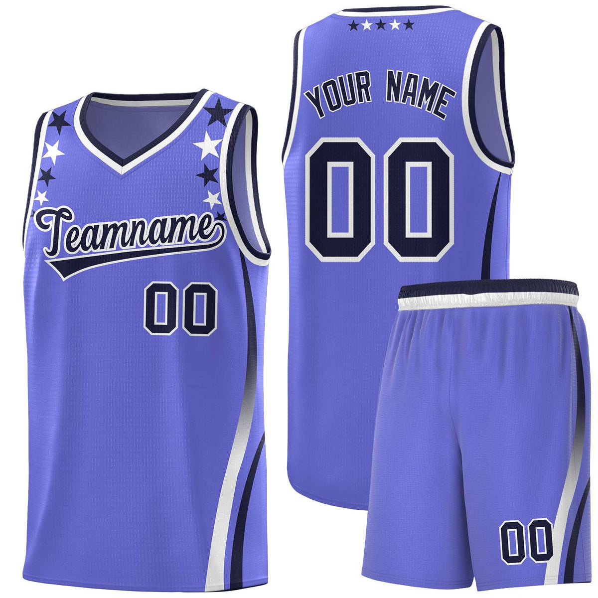 Custom Purple Shoulders Star Pattern Side Color Block Sports Uniform Basketball Jersey|KXKSHOP