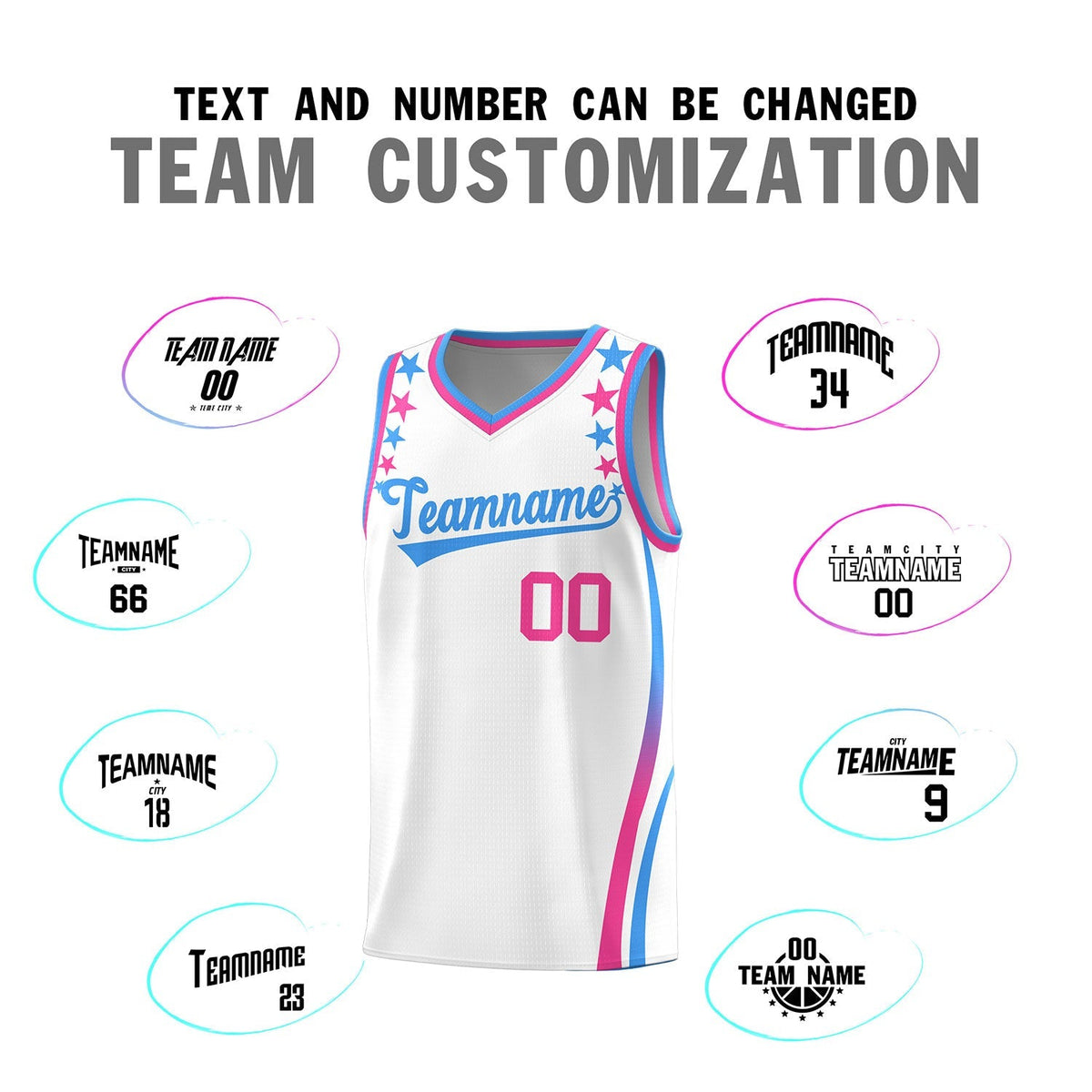 Custom White Shoulders Star Pattern Side Color Block Sports Uniform Basketball Jersey|KXKSHOP