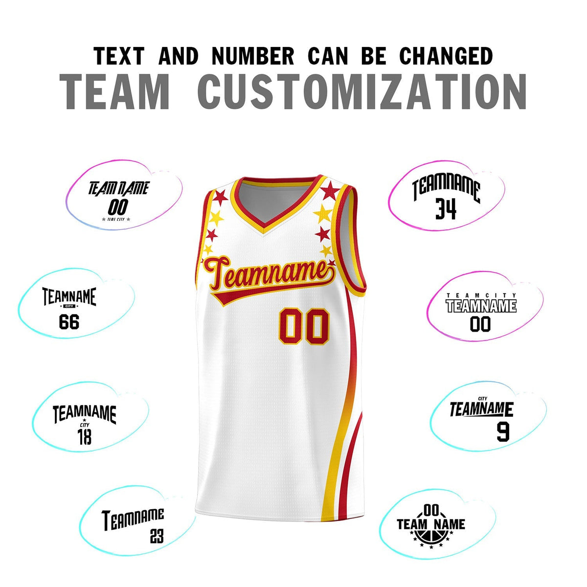 Custom White Shoulders Star Pattern Side Color Block Sports Uniform Basketball Jersey|KXKSHOP