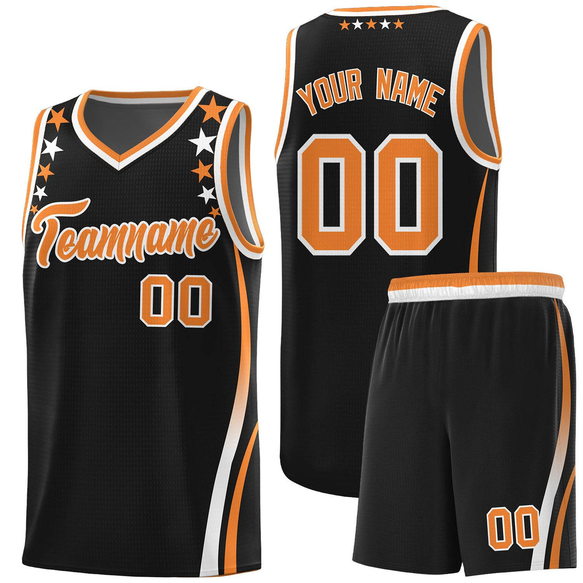 Custom Black Shoulders Star Pattern Side Color Block Sports Uniform Basketball Jersey|KXKSHOP