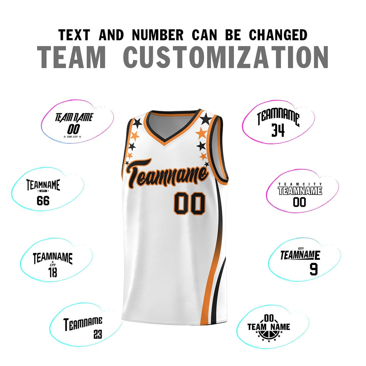 Custom White Shoulders Star Pattern Side Color Block Sports Uniform Basketball Jersey|KXKSHOP