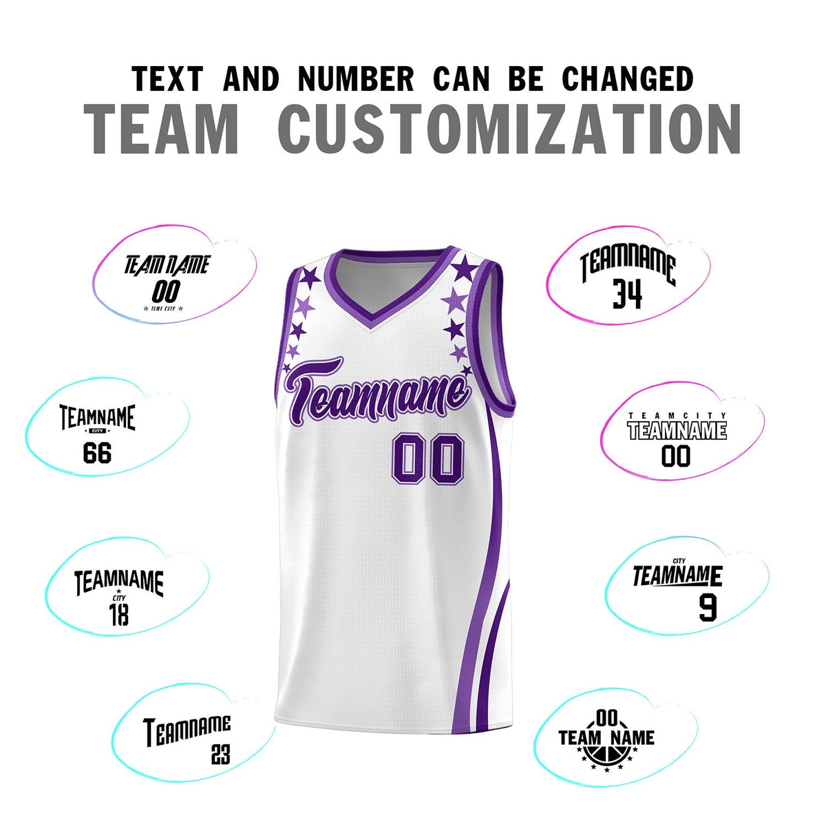 Custom White Shoulders Star Pattern Side Color Block Sports Uniform Basketball Jersey|KXKSHOP
