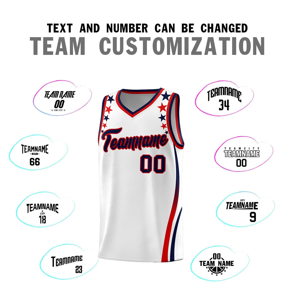 Custom White Shoulders Star Pattern Side Color Block Sports Uniform Basketball Jersey|KXKSHOP