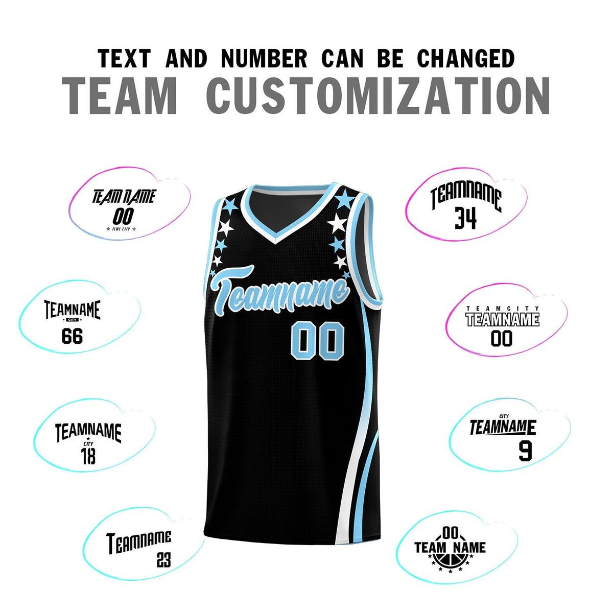Custom Black Shoulders Star Pattern Side Color Block Sports Uniform Basketball Jersey|KXKSHOP