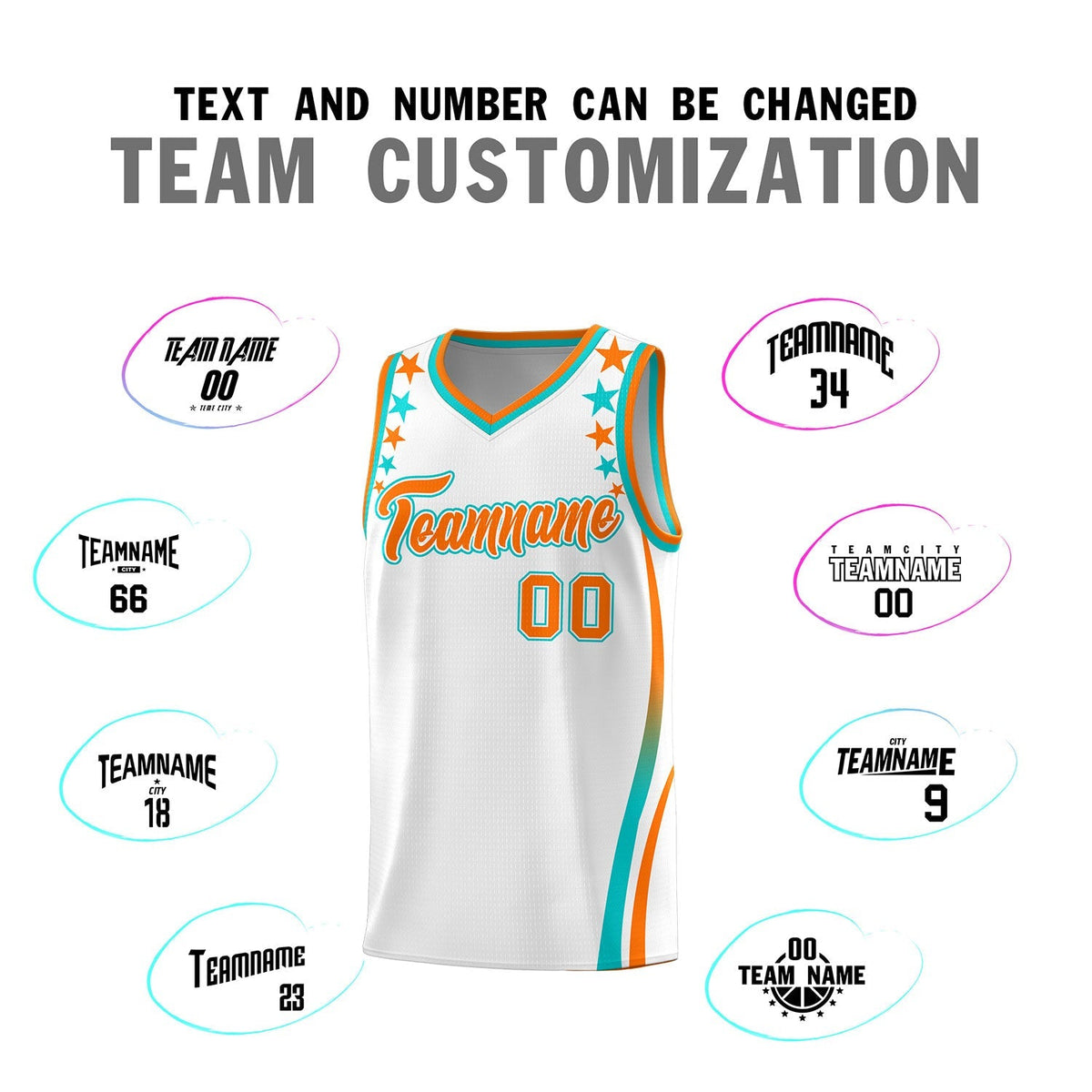 Custom White Shoulders Star Pattern Side Color Block Sports Uniform Basketball Jersey|KXKSHOP