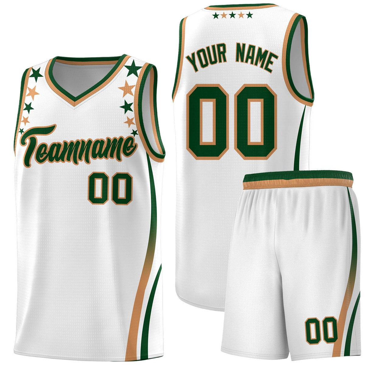 Custom White Shoulders Star Pattern Side Color Block Sports Uniform Basketball Jersey|KXKSHOP