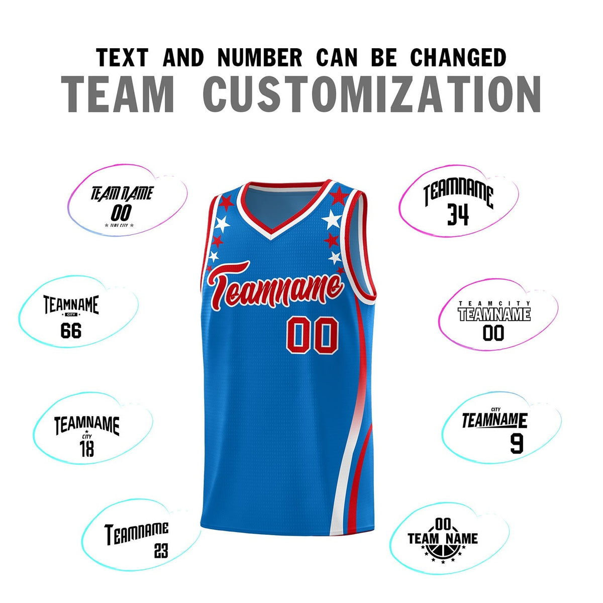 Custom Royal Shoulders Star Pattern Side Color Block Sports Uniform Basketball Jersey|KXKSHOP
