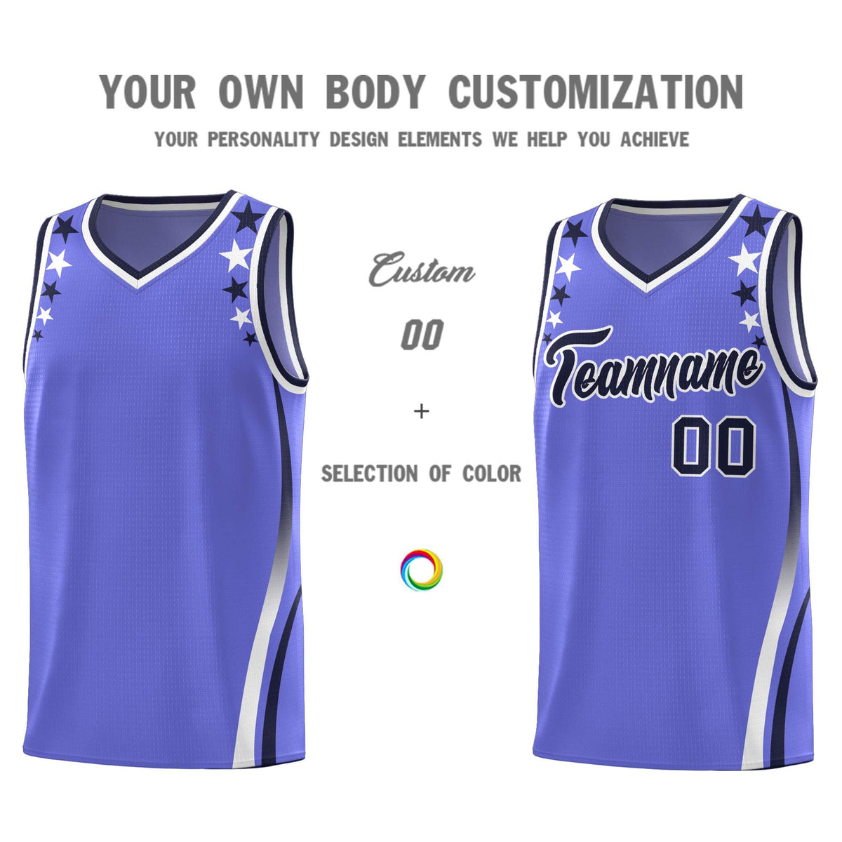 Custom Purple Shoulders Star Pattern Side Color Block Sports Uniform Basketball Jersey|KXKSHOP