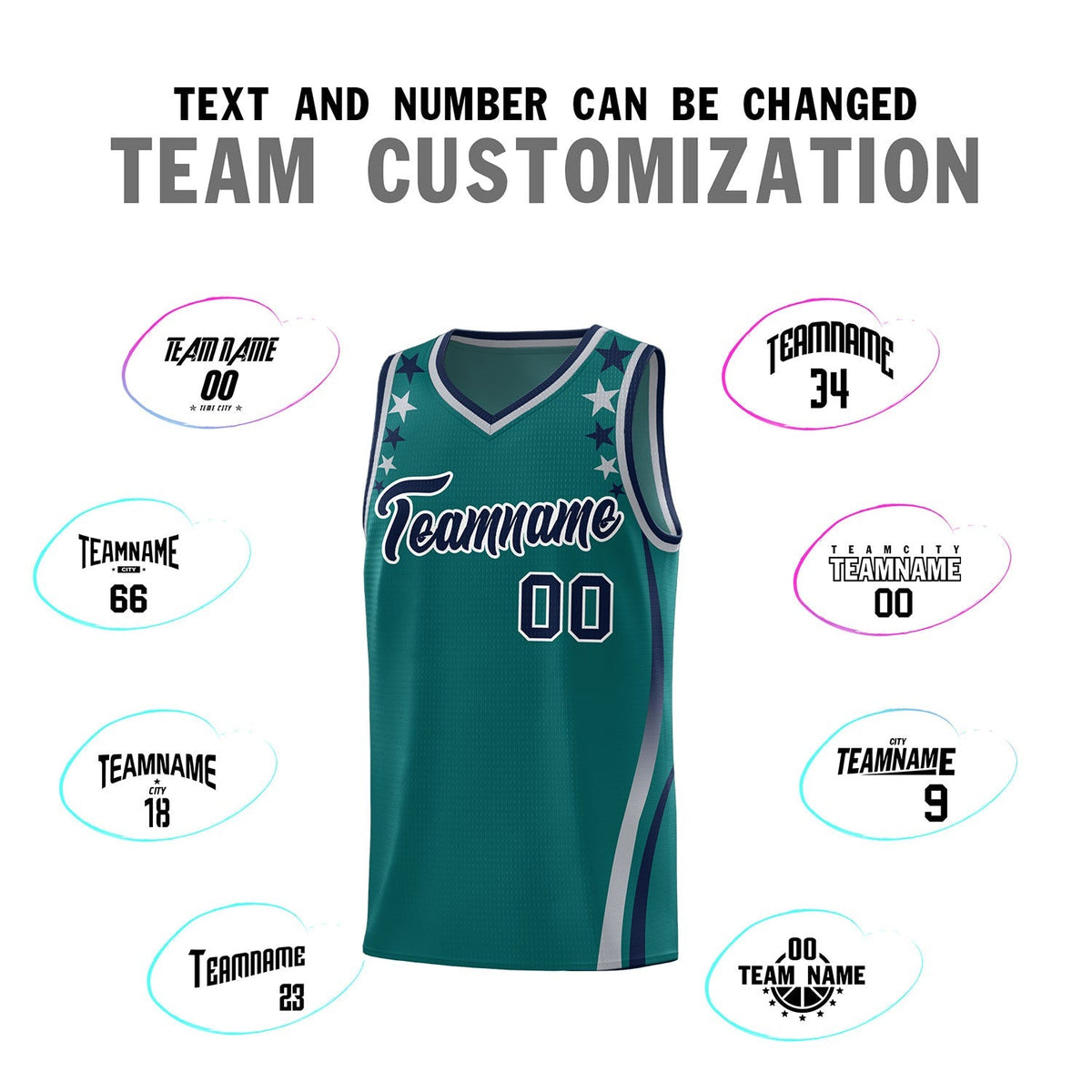 Custom Aqua Shoulders Star Pattern Side Color Block Sports Uniform Basketball Jersey|KXKSHOP