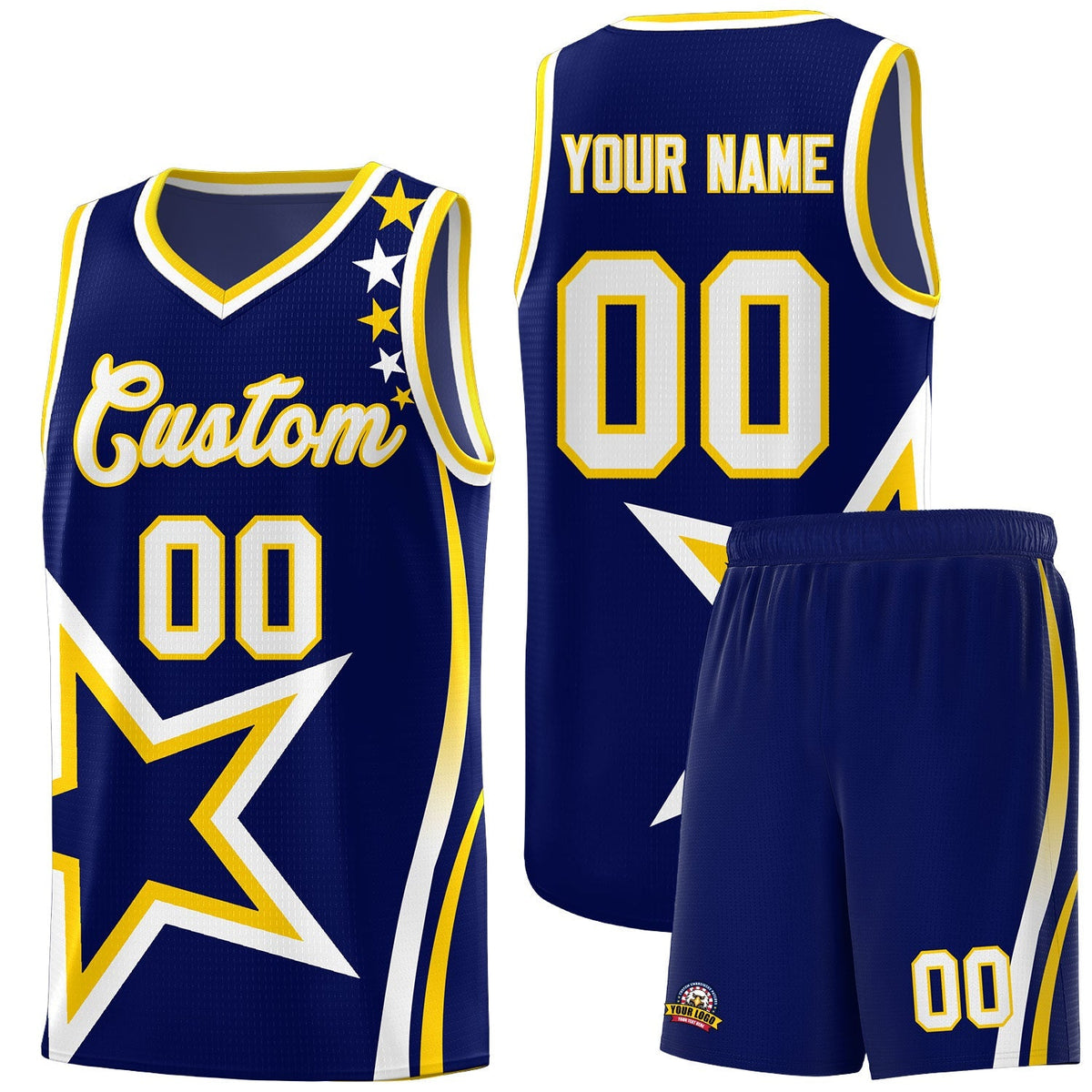 Custom Neon Green Navy-White Side Two-Tone Classic Sports Uniform Basketball Jersey |KXKSHOP