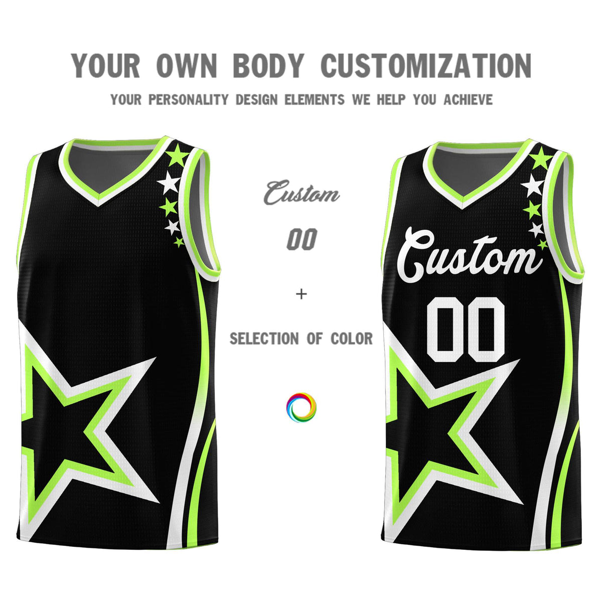 Custom Neon Green Navy-White Side Two-Tone Classic Sports Uniform Basketball Jersey |KXKSHOP