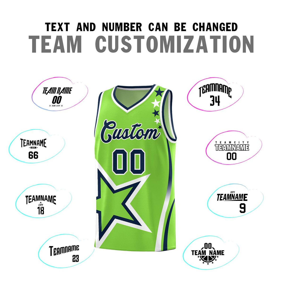 Custom Neon Green Navy-White Side Two-Tone Classic Sports Uniform Basketball Jersey |KXKSHOP
