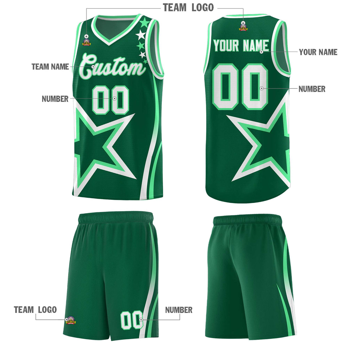 Custom Neon Green Navy-White Side Two-Tone Classic Sports Uniform Basketball Jersey |KXKSHOP