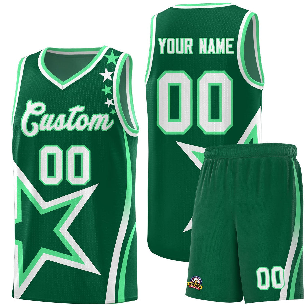Custom Neon Green Navy-White Side Two-Tone Classic Sports Uniform Basketball Jersey |KXKSHOP