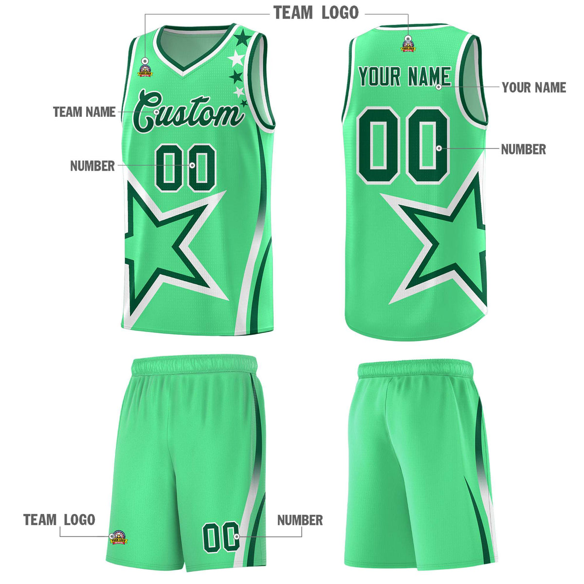 Custom Neon Green Navy-White Side Two-Tone Classic Sports Uniform Basketball Jersey |KXKSHOP