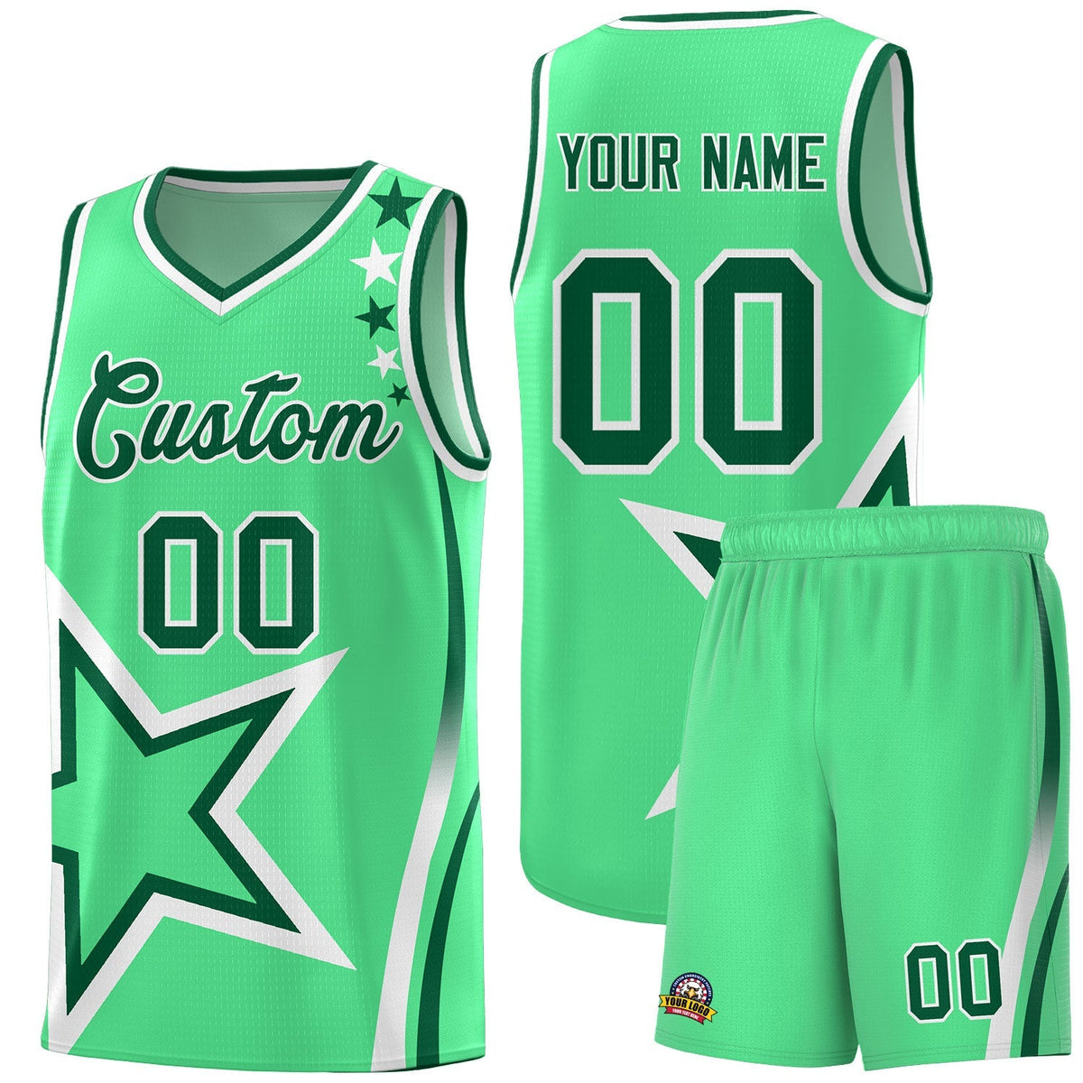 Custom Neon Green Navy-White Side Two-Tone Classic Sports Uniform Basketball Jersey |KXKSHOP