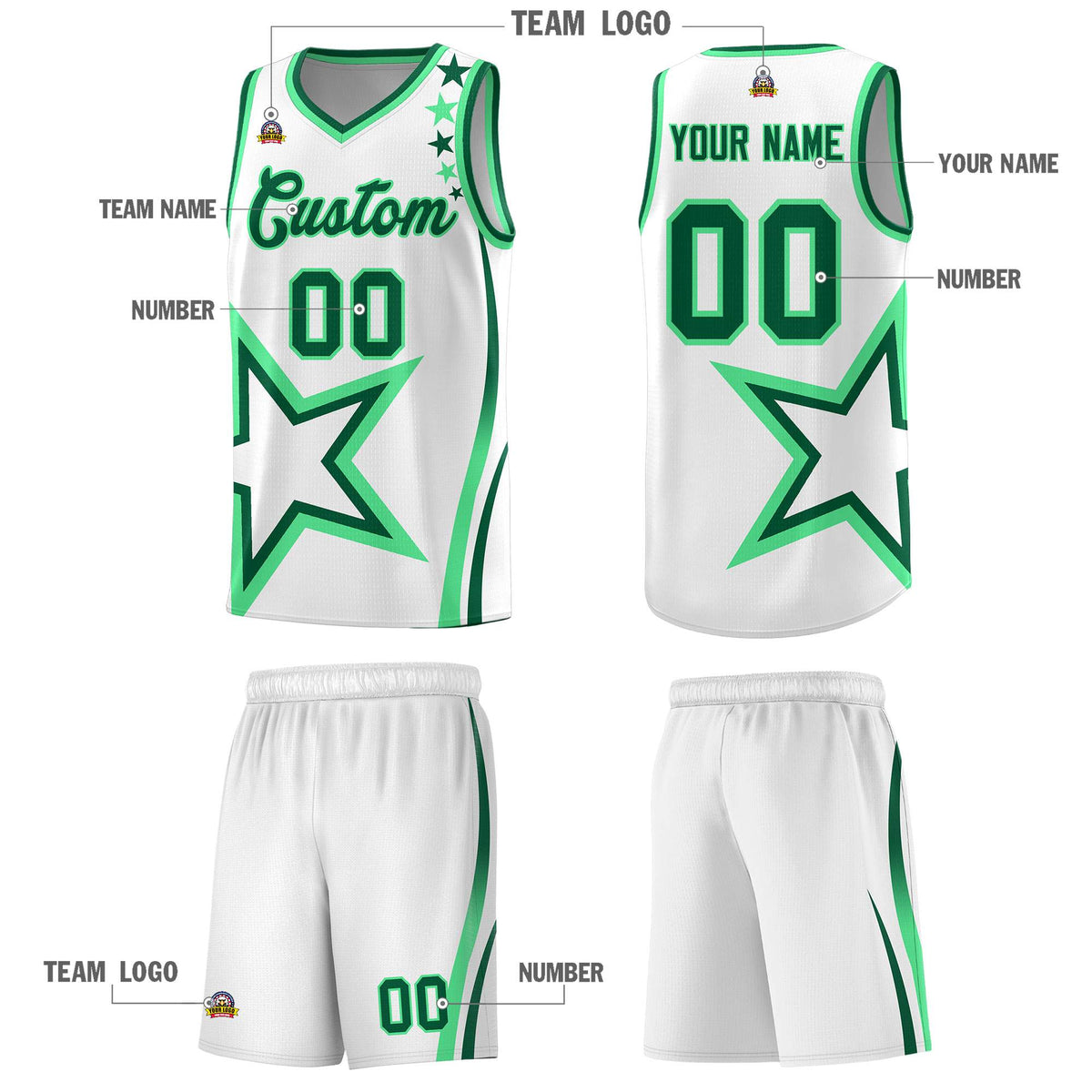 Custom Neon Green Navy-White Side Two-Tone Classic Sports Uniform Basketball Jersey |KXKSHOP