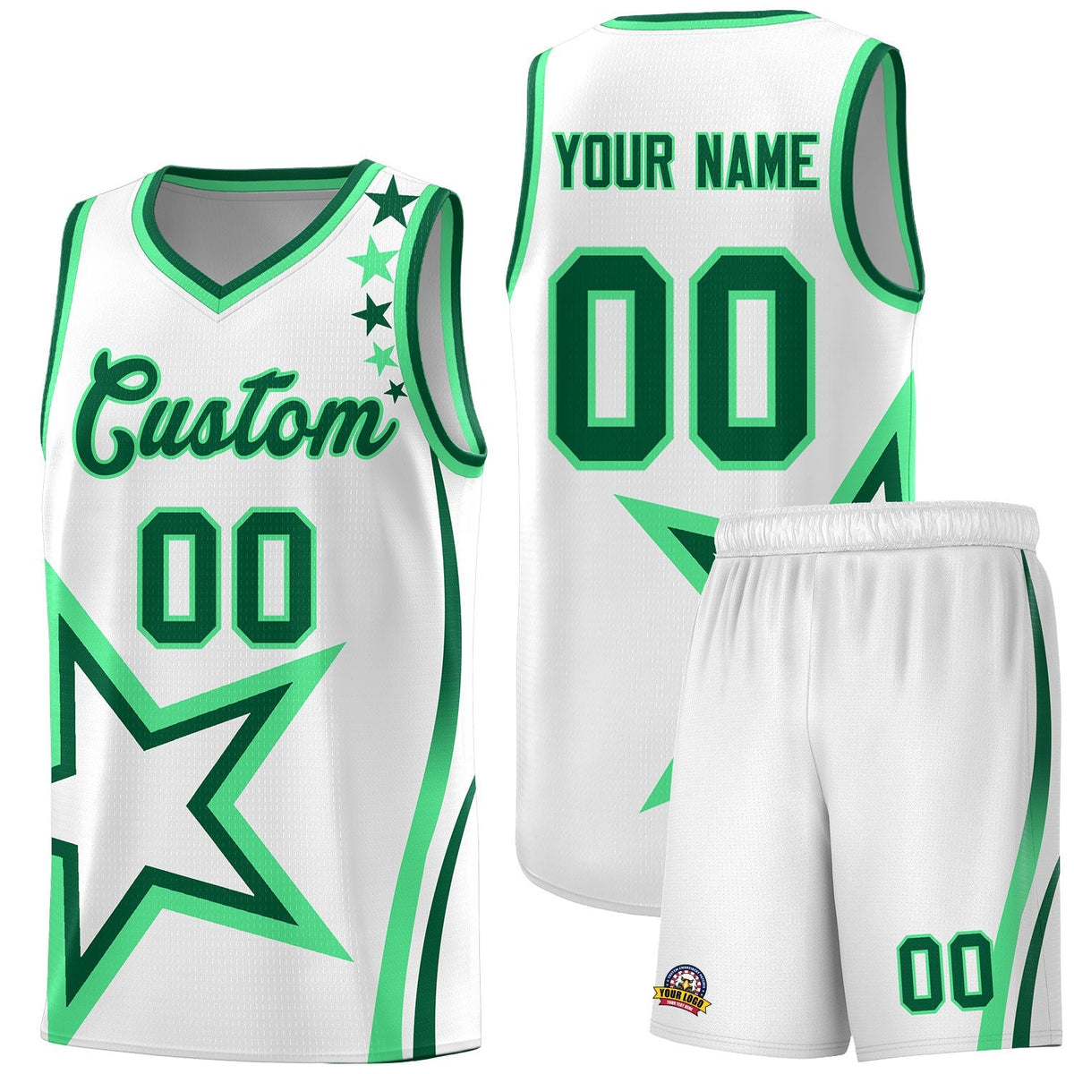 Custom Neon Green Navy-White Side Two-Tone Classic Sports Uniform Basketball Jersey |KXKSHOP