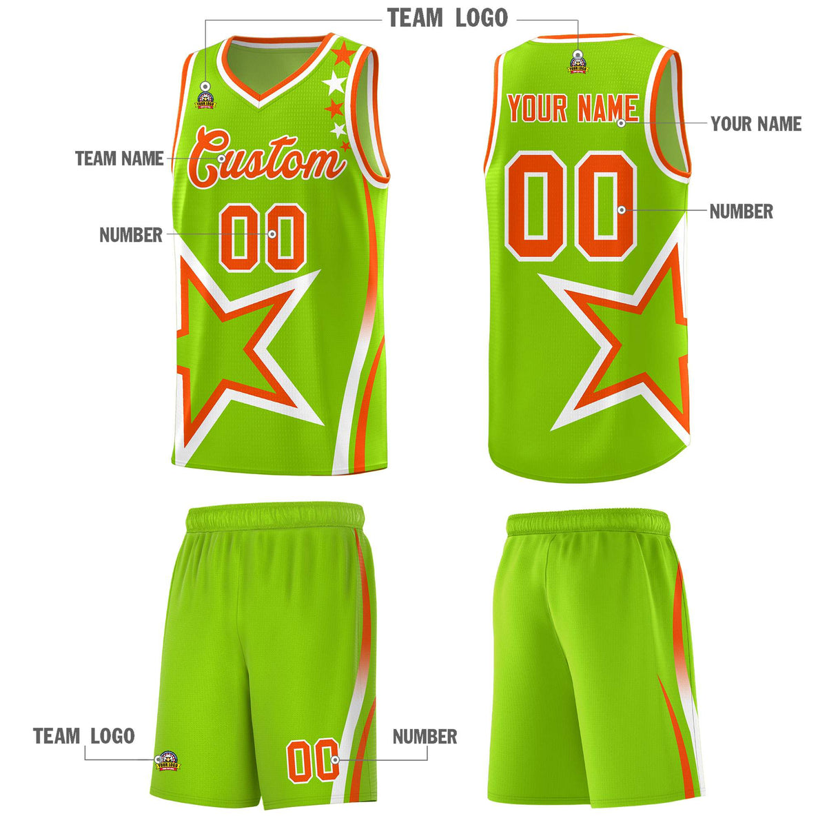 Custom Neon Green Navy-White Side Two-Tone Classic Sports Uniform Basketball Jersey |KXKSHOP