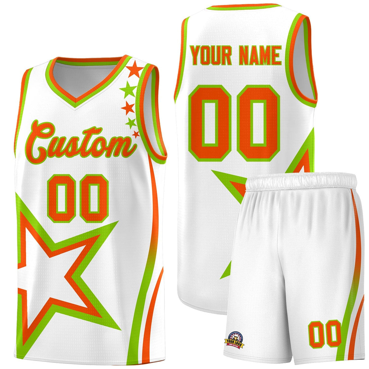 Custom Neon Green Navy-White Side Two-Tone Classic Sports Uniform Basketball Jersey |KXKSHOP