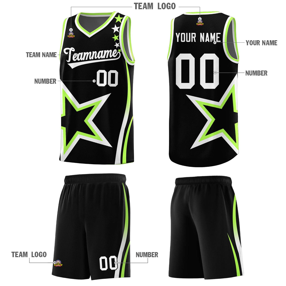 Custom Neon Green Navy-White Side Two-Tone Classic Sports Uniform Basketball Jersey |KXKSHOP