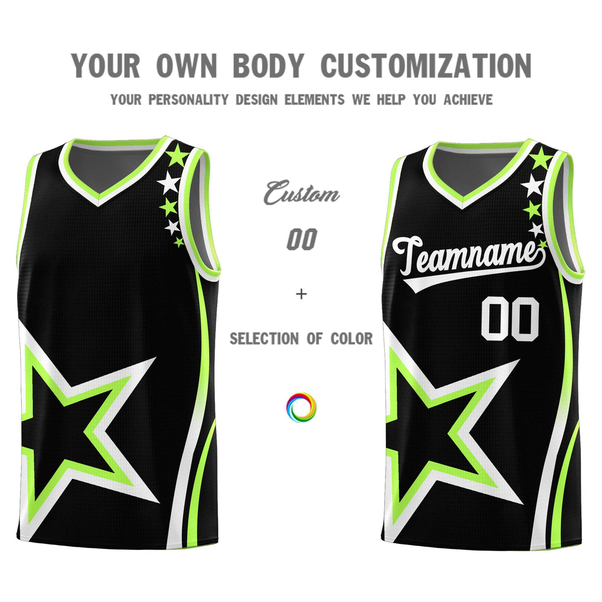 Custom Neon Green Navy-White Side Two-Tone Classic Sports Uniform Basketball Jersey |KXKSHOP