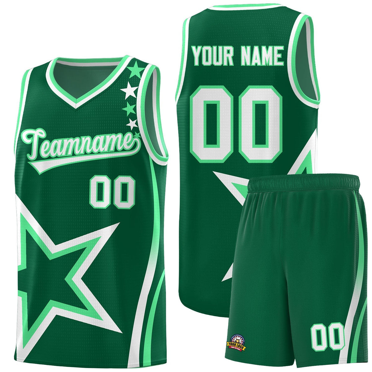 Custom Neon Green Navy-White Side Two-Tone Classic Sports Uniform Basketball Jersey |KXKSHOP
