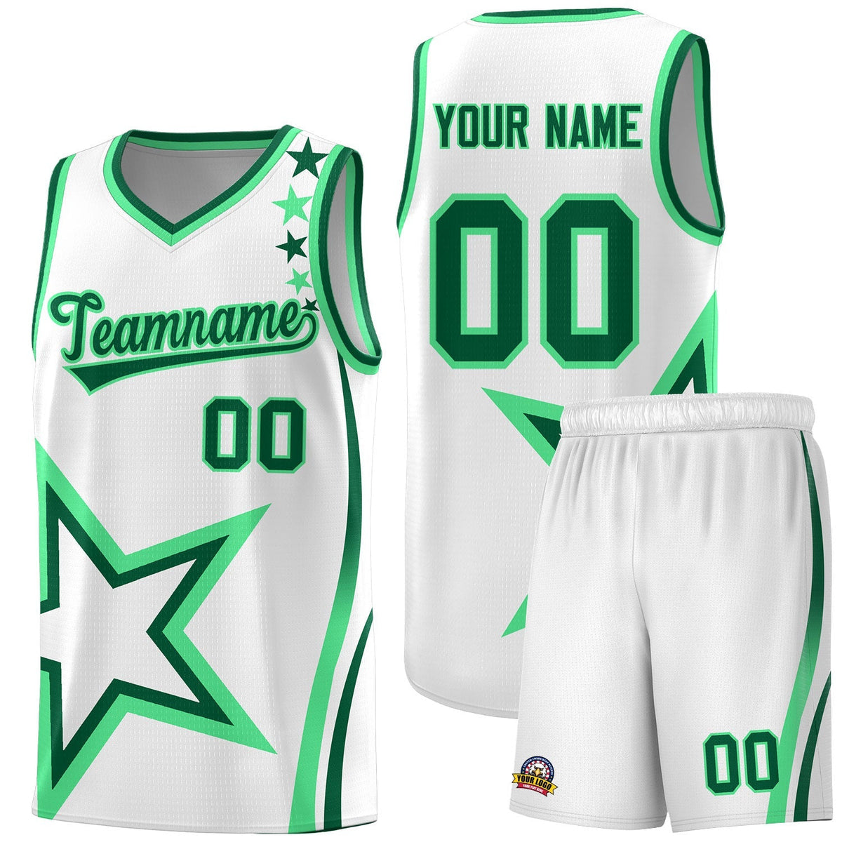 Custom Neon Green Navy-White Side Two-Tone Classic Sports Uniform Basketball Jersey |KXKSHOP