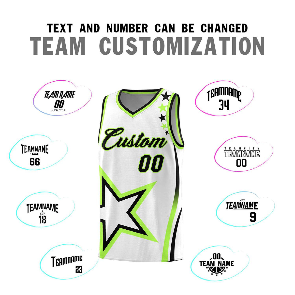 Custom Neon Green Navy-White Side Two-Tone Classic Sports Uniform Basketball Jersey |KXKSHOP