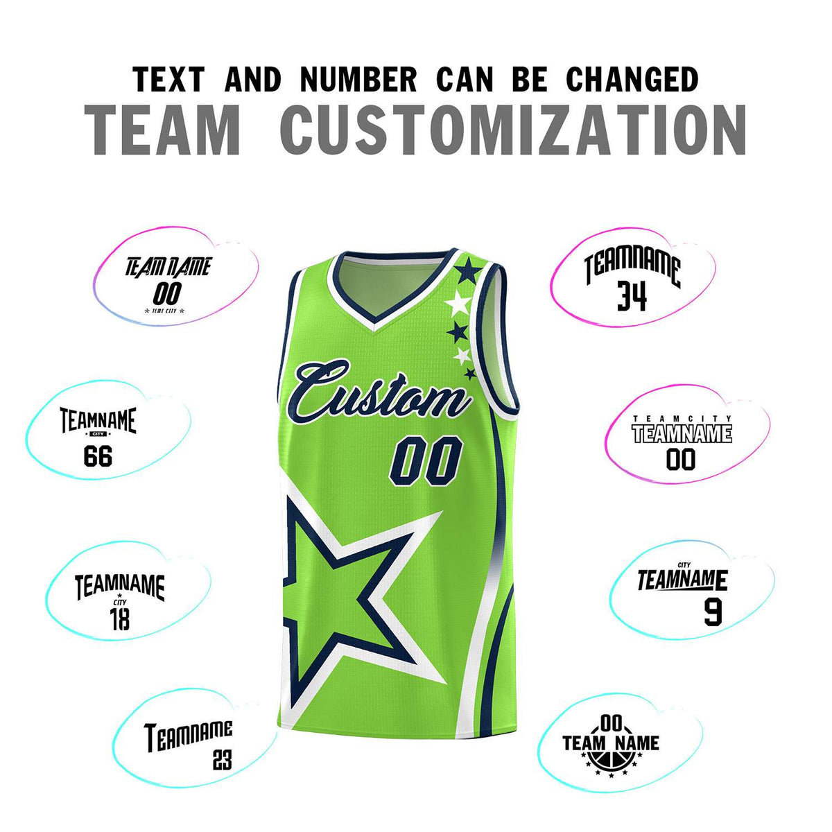 Custom Neon Green Navy-White Side Two-Tone Classic Sports Uniform Basketball Jersey |KXKSHOP