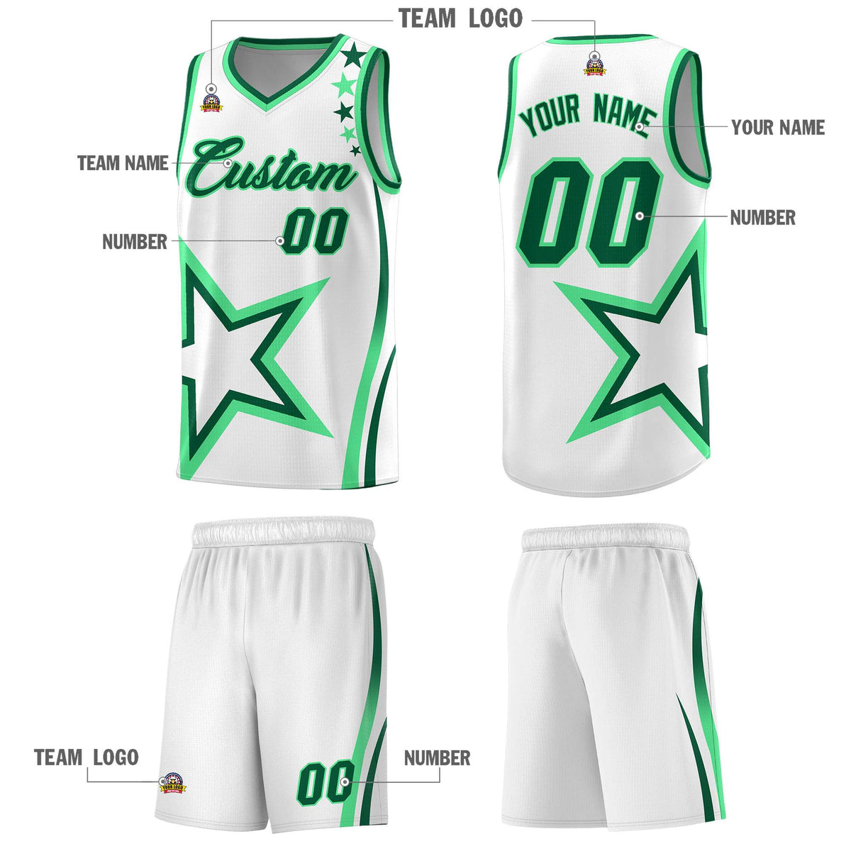 Custom Neon Green Navy-White Side Two-Tone Classic Sports Uniform Basketball Jersey |KXKSHOP