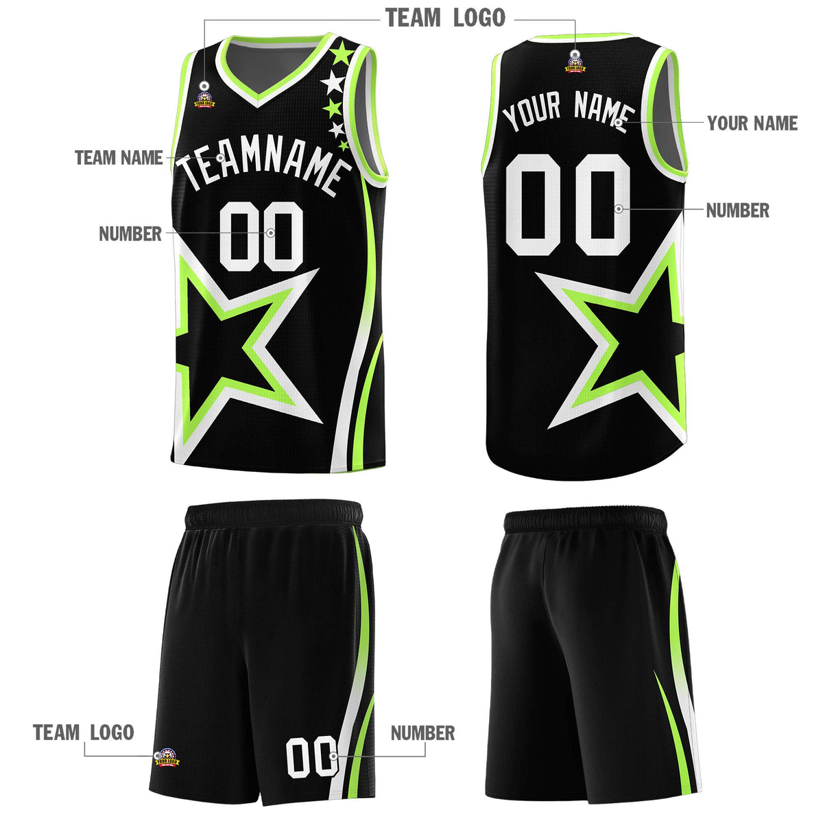 Custom Neon Green Navy-White Side Two-Tone Classic Sports Uniform Basketball Jersey |KXKSHOP