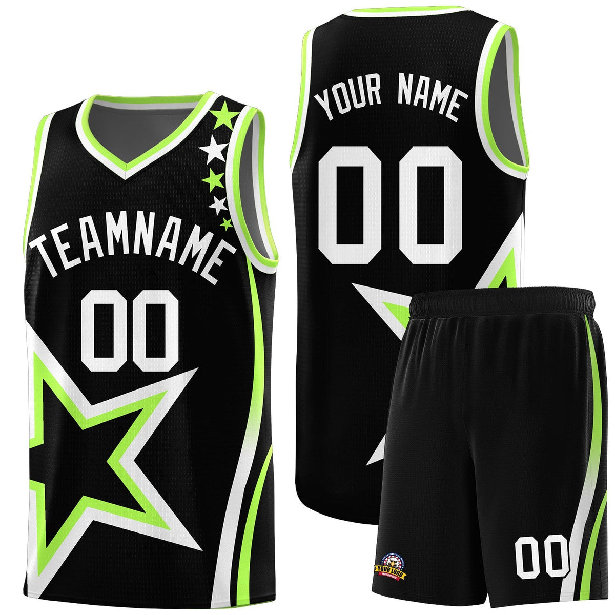 Custom Neon Green Navy-White Side Two-Tone Classic Sports Uniform Basketball Jersey |KXKSHOP