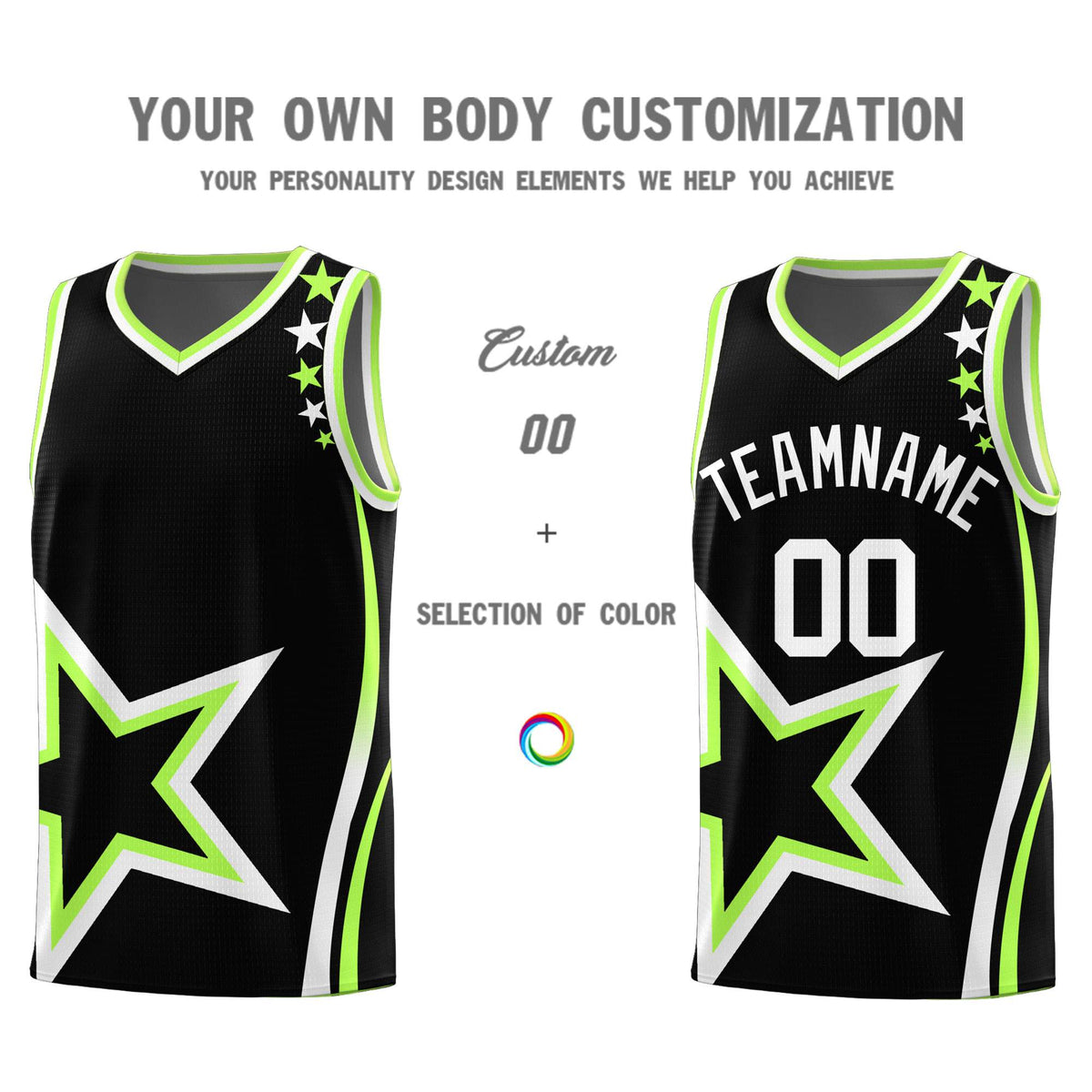 Custom Neon Green Navy-White Side Two-Tone Classic Sports Uniform Basketball Jersey |KXKSHOP