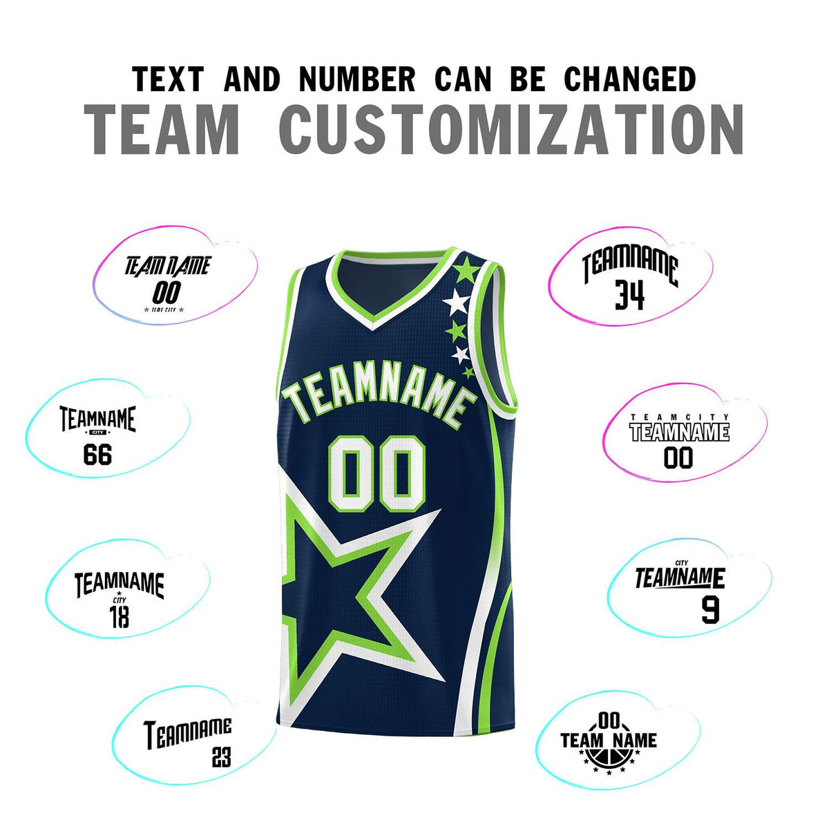 Custom Neon Green Navy-White Side Two-Tone Classic Sports Uniform Basketball Jersey |KXKSHOP