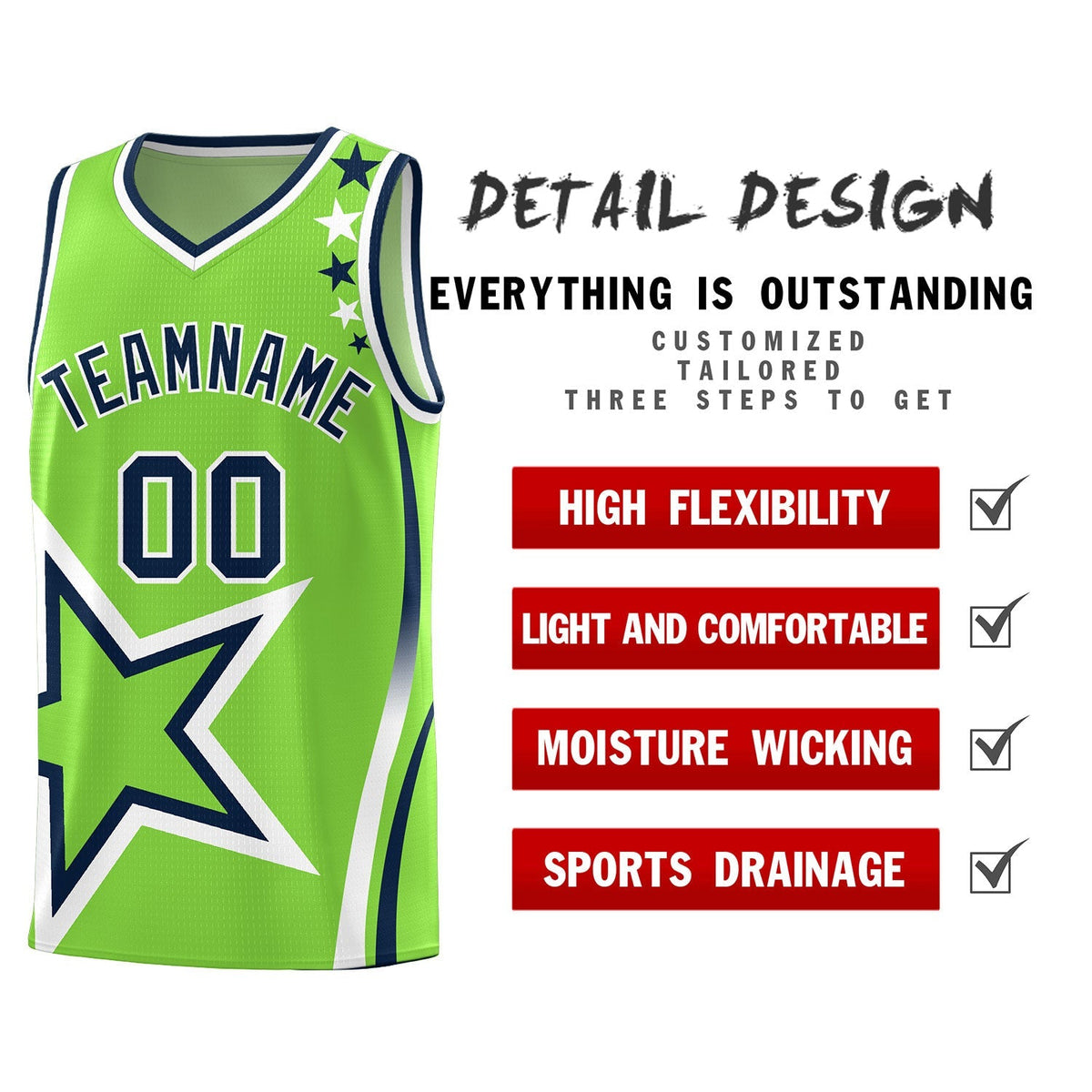 Custom Neon Green Navy-White Side Two-Tone Classic Sports Uniform Basketball Jersey |KXKSHOP