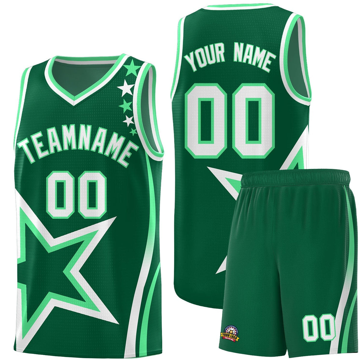 Custom Neon Green Navy-White Side Two-Tone Classic Sports Uniform Basketball Jersey |KXKSHOP