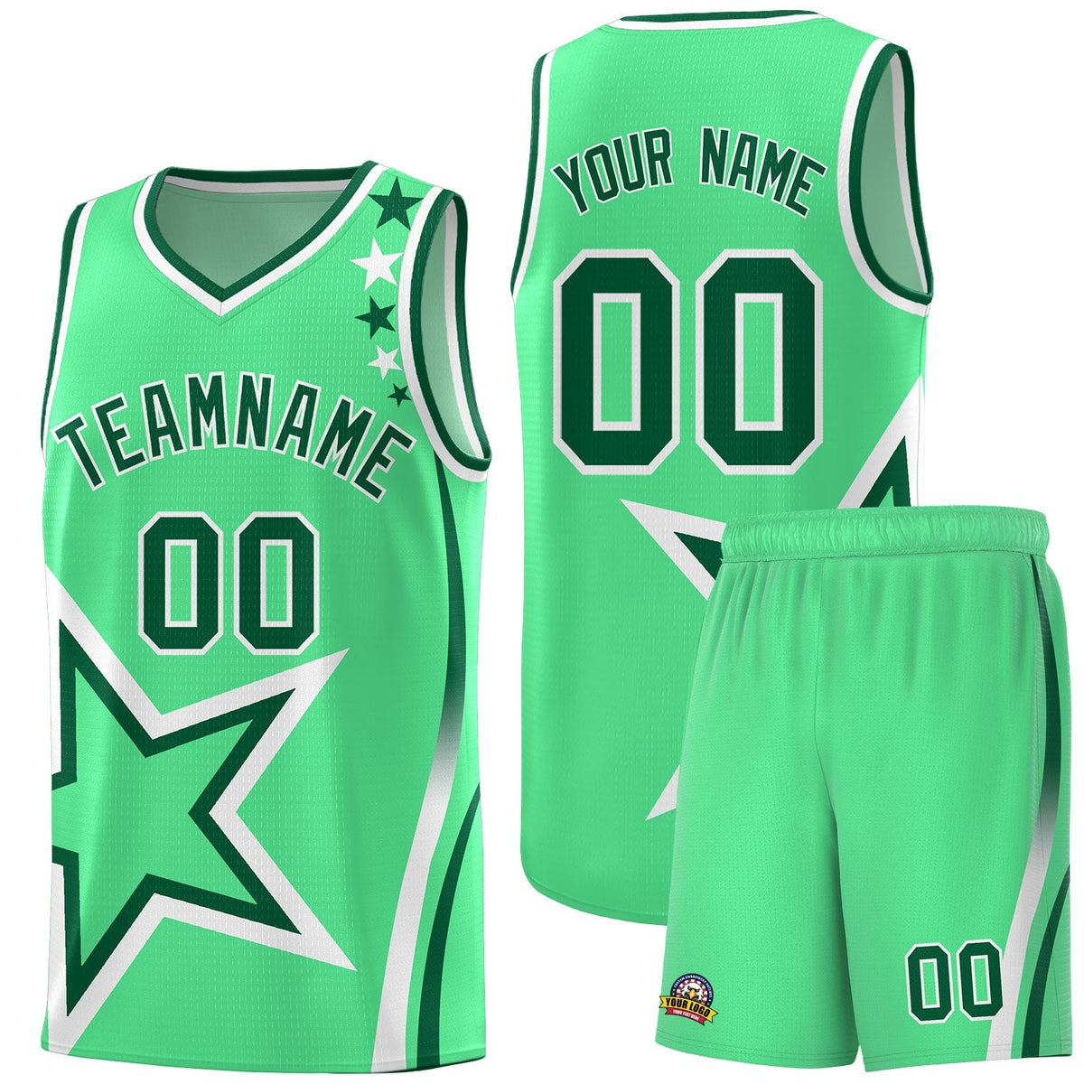 Custom Neon Green Navy-White Side Two-Tone Classic Sports Uniform Basketball Jersey |KXKSHOP