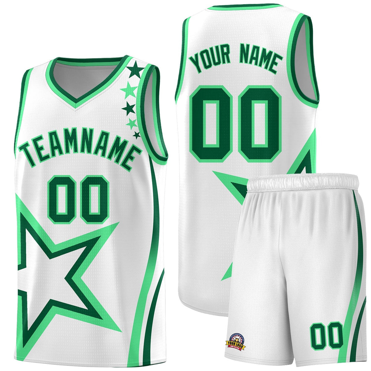 Custom Neon Green Navy-White Side Two-Tone Classic Sports Uniform Basketball Jersey |KXKSHOP