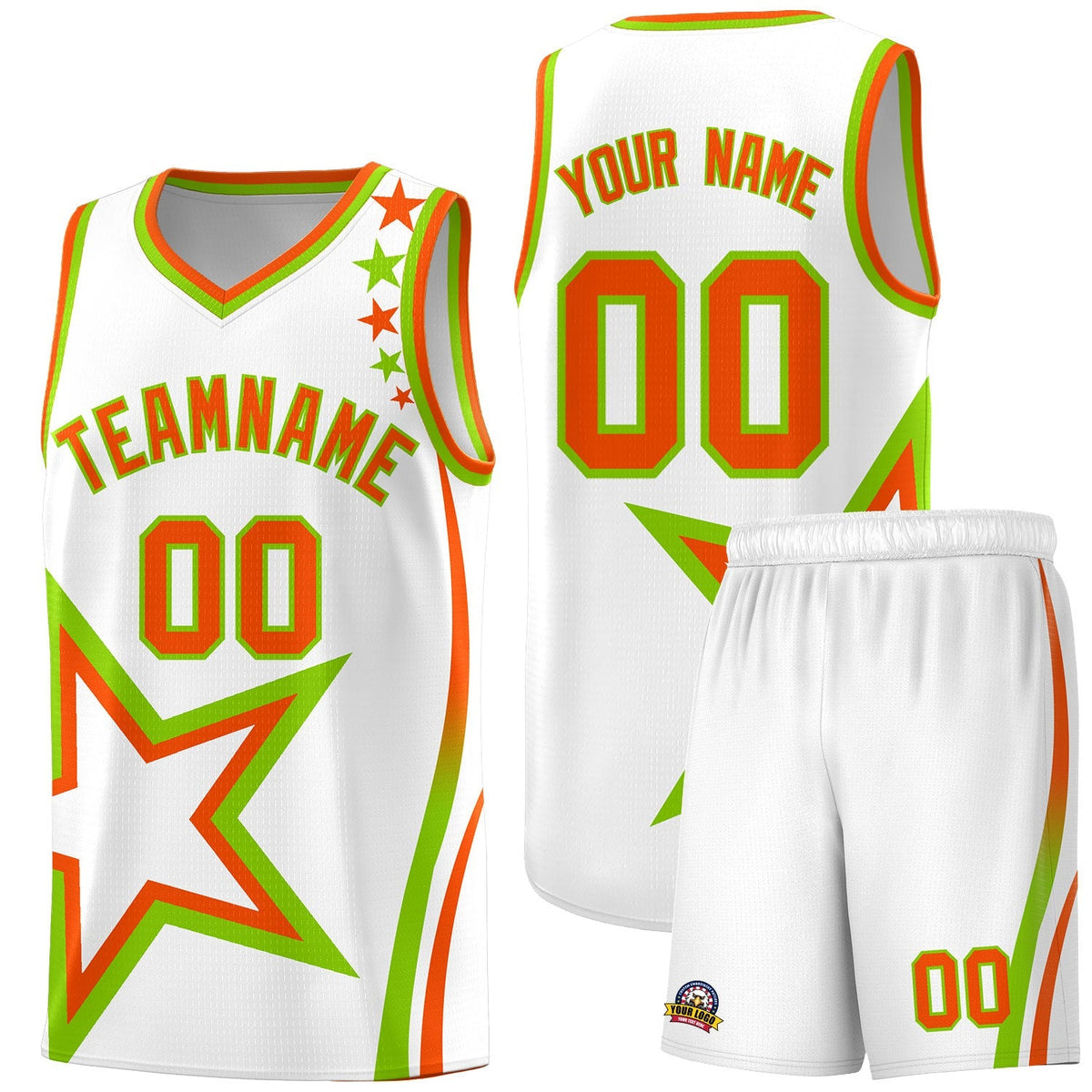 Custom Neon Green Navy-White Side Two-Tone Classic Sports Uniform Basketball Jersey |KXKSHOP