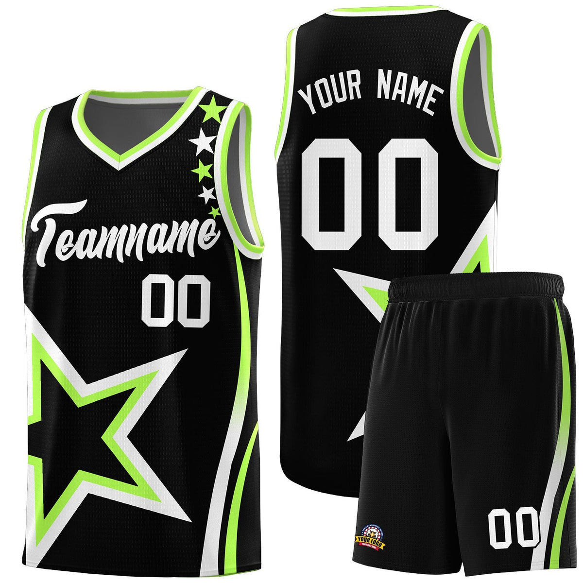 Custom Neon Green Navy-White Side Two-Tone Classic Sports Uniform Basketball Jersey |KXKSHOP