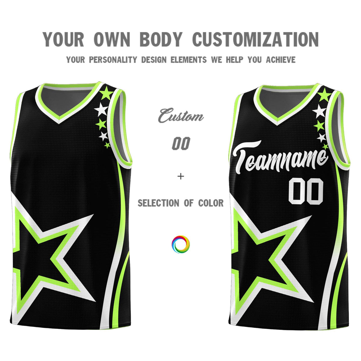 Custom Neon Green Navy-White Side Two-Tone Classic Sports Uniform Basketball Jersey |KXKSHOP