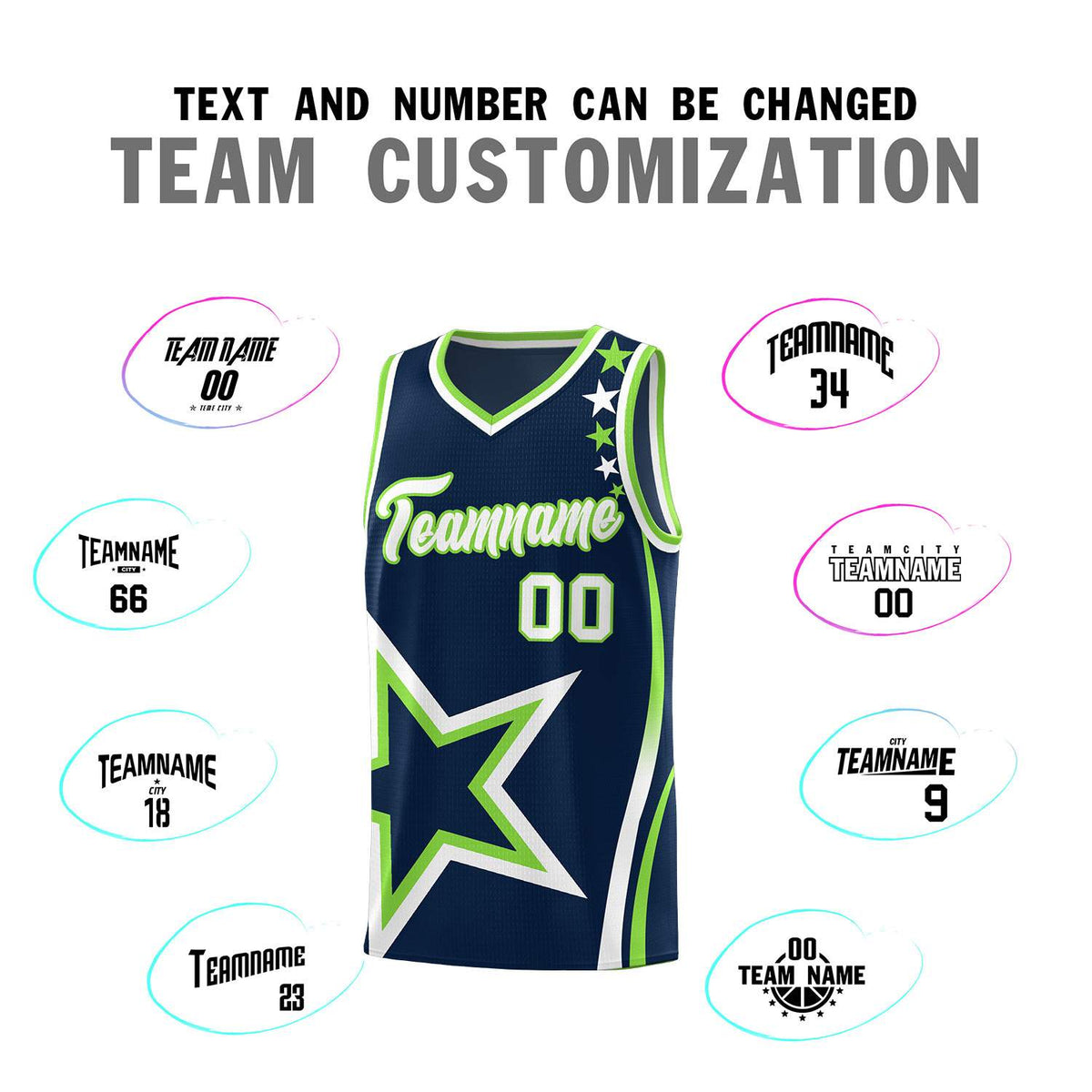 Custom Neon Green Navy-White Side Two-Tone Classic Sports Uniform Basketball Jersey |KXKSHOP