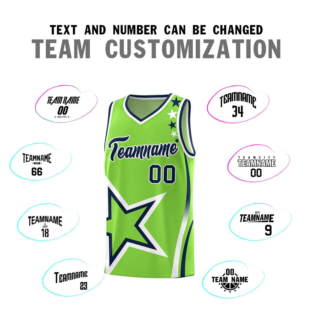 Custom Neon Green Navy-White Side Two-Tone Classic Sports Uniform Basketball Jersey |KXKSHOP