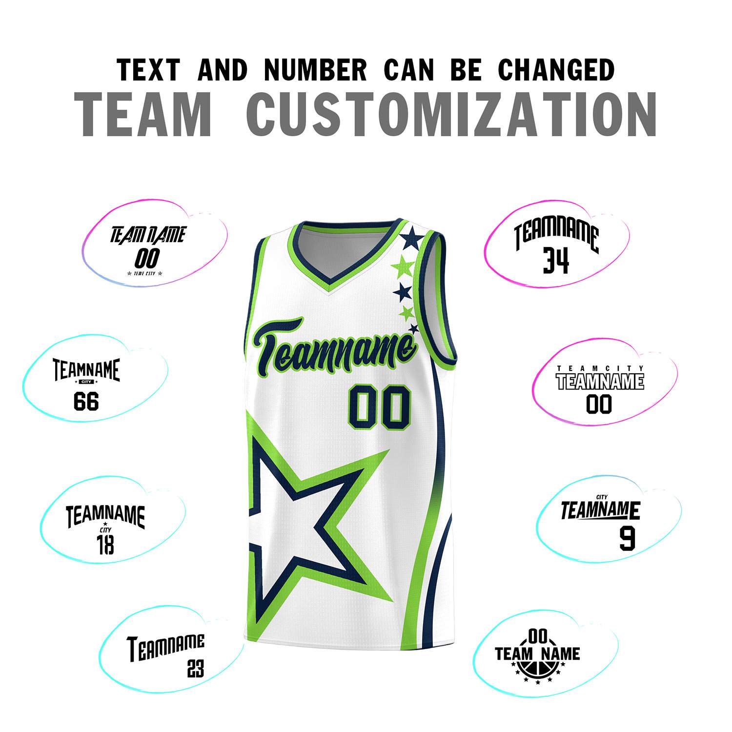 Custom Neon Green Navy-White Side Two-Tone Classic Sports Uniform Basketball Jersey |KXKSHOP