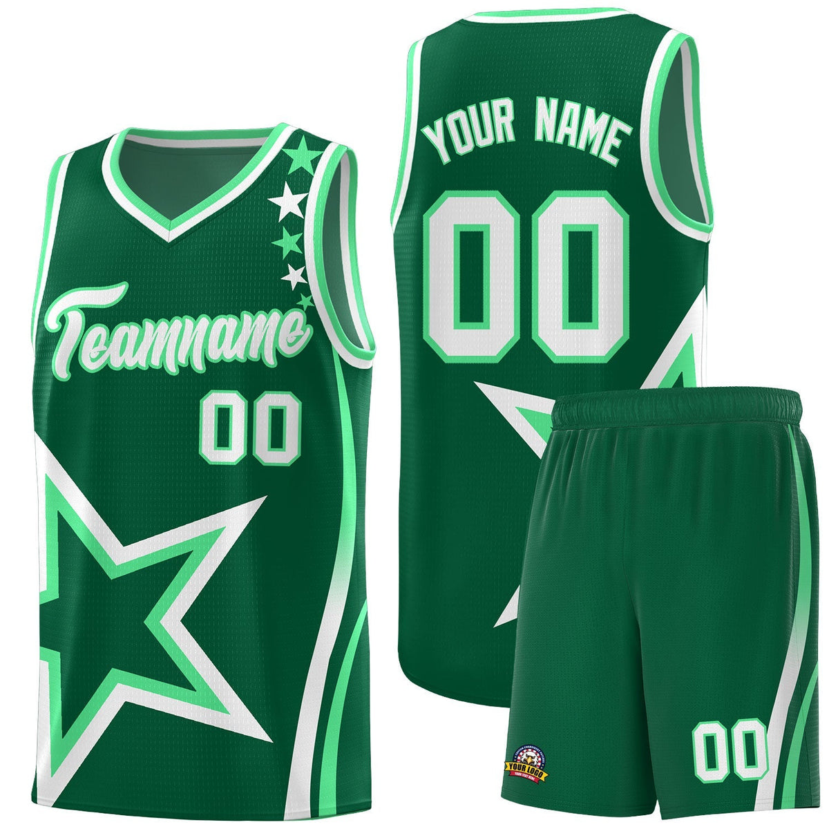 Custom Neon Green Navy-White Side Two-Tone Classic Sports Uniform Basketball Jersey |KXKSHOP