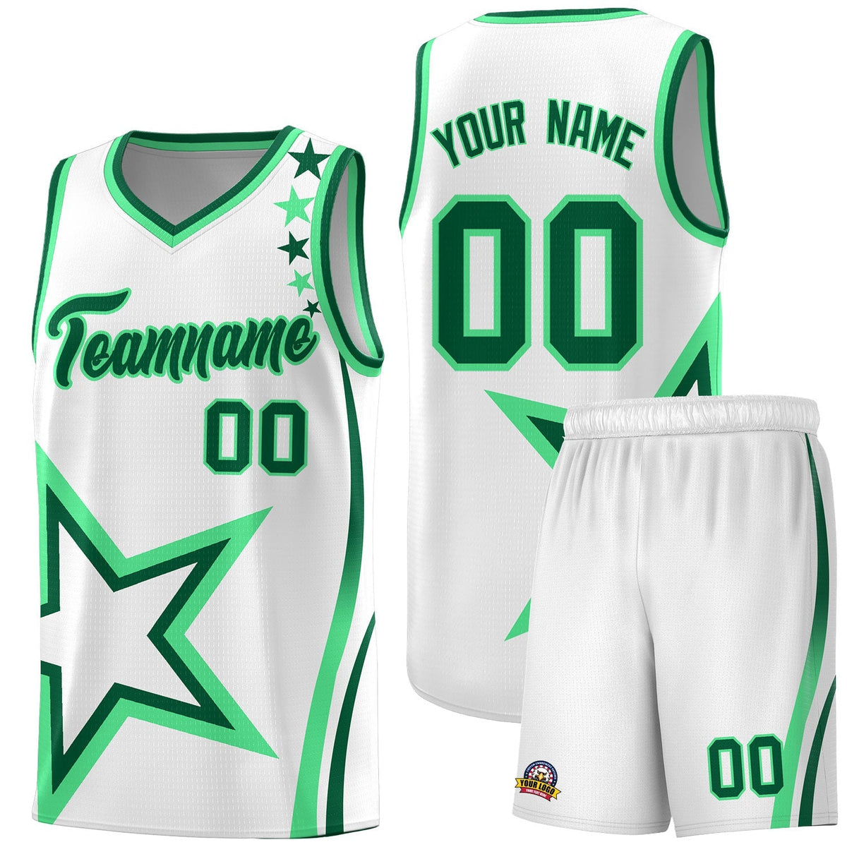 Custom Neon Green Navy-White Side Two-Tone Classic Sports Uniform Basketball Jersey |KXKSHOP