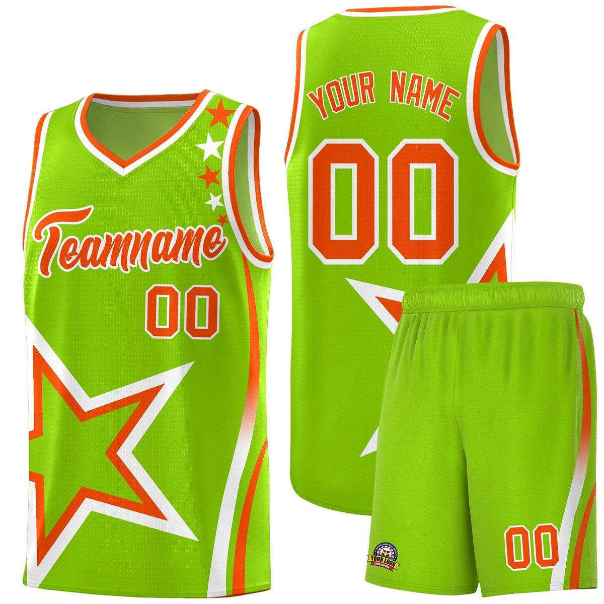 Custom Neon Green Navy-White Side Two-Tone Classic Sports Uniform Basketball Jersey |KXKSHOP