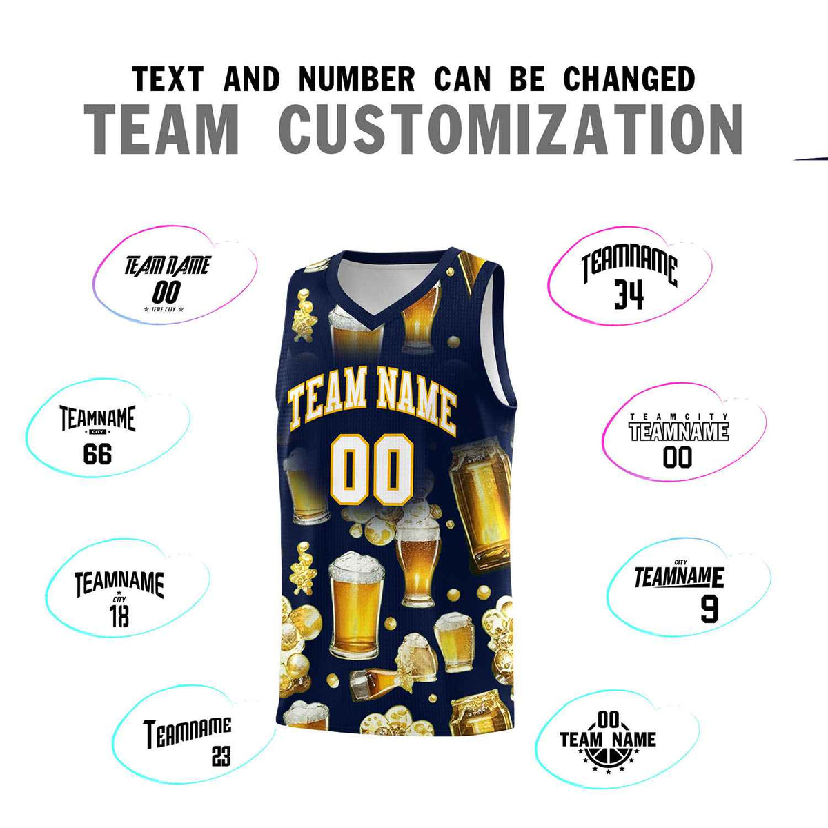 Custom Navy National Beer Day Personalized Beer Bubble Basketball Jersey | Perfect for parties | Dye-sublimation printing | KXKSHOP